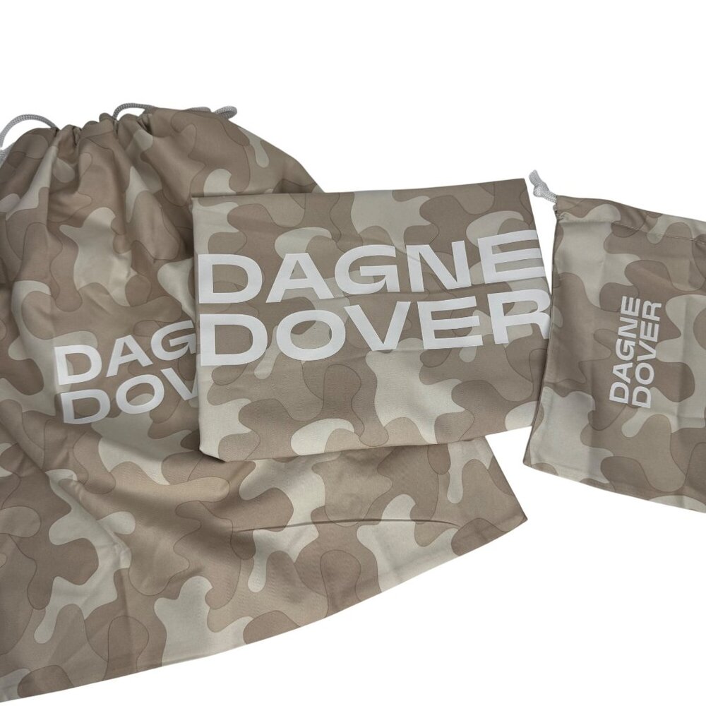 Dagne Dover Beige Camo Drawstring‎ Duster Bags Set Of 3
